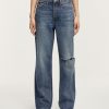 Vrouwen Denham Jeans | Afbeelding Vintage Authentieke Blauwe Reparatie - Losse Pasvorm Middenblauw