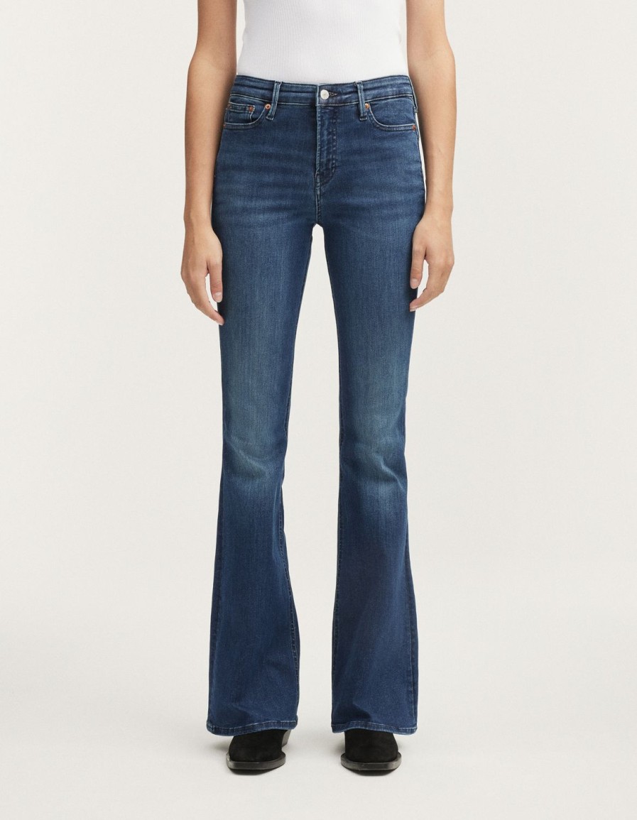 Vrouwen Denham Jeans | Ami Donker Versleten Blauw - Flare Fit Donkerblauw