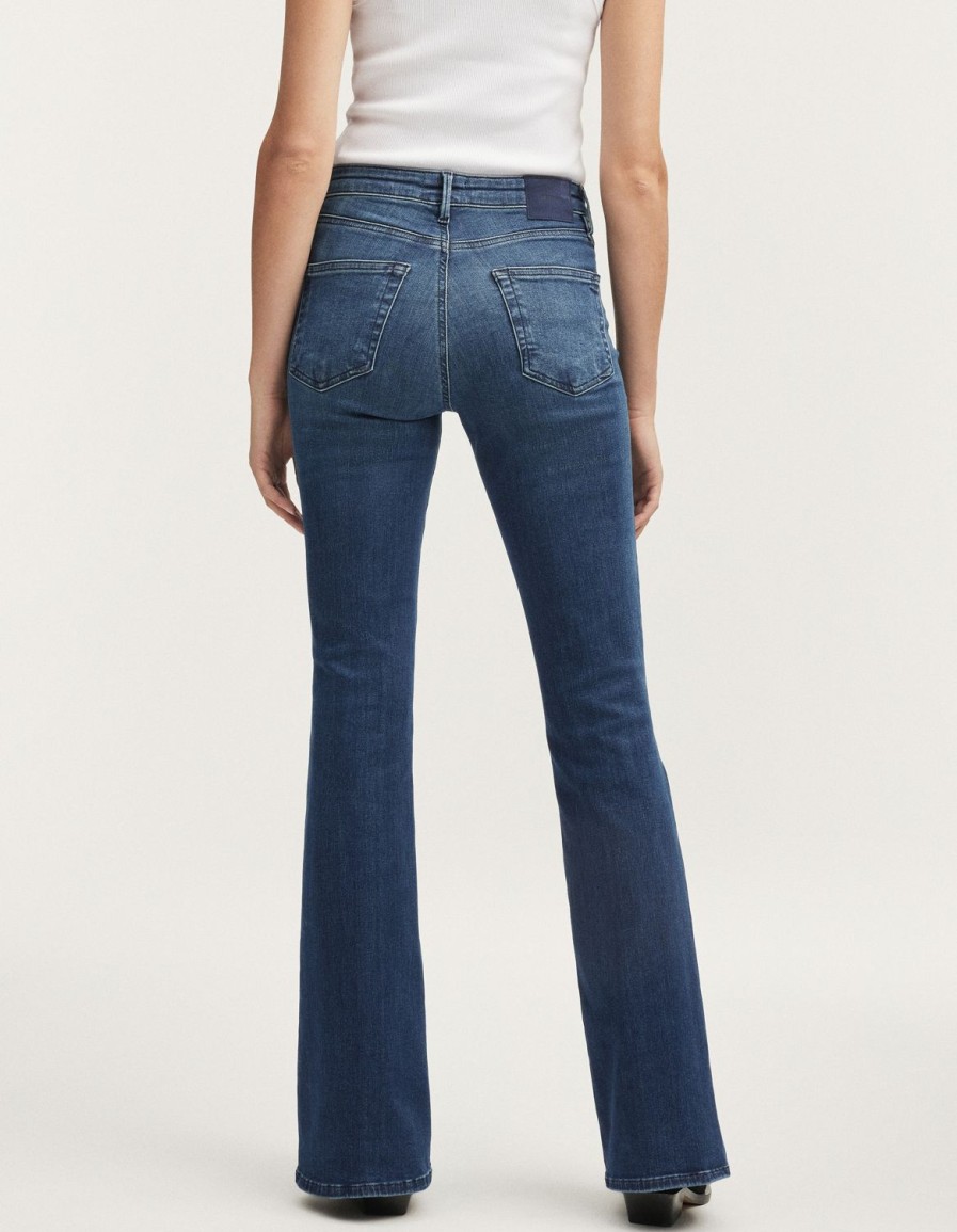 Vrouwen Denham Jeans | Ami Donker Versleten Blauw - Flare Fit Donkerblauw