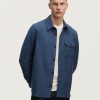 Heren Denham Overhemden | Burton P Overshirt Katoenflanel - Normale Pasvorm Donkerblauw