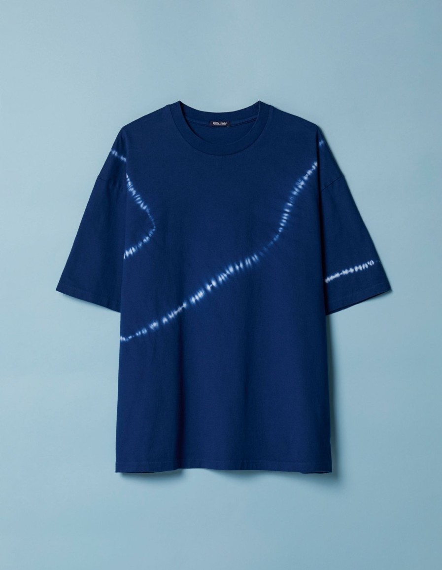 Heren Denham T-Shirts | Tokyo Tie-Dye T-Shirt Blauw