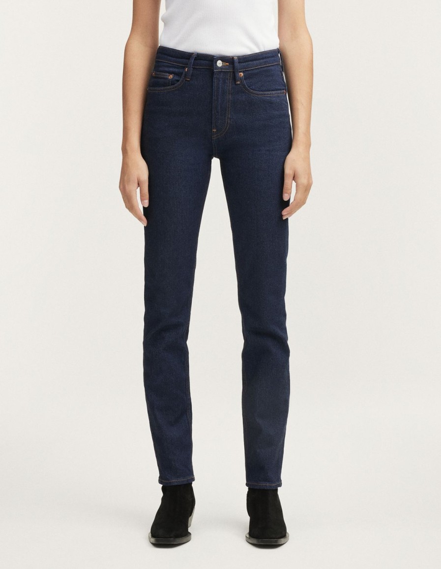 Vrouwen Denham Jeans | Mizuki Rinse - Rechte Pasvorm Donkerblauw