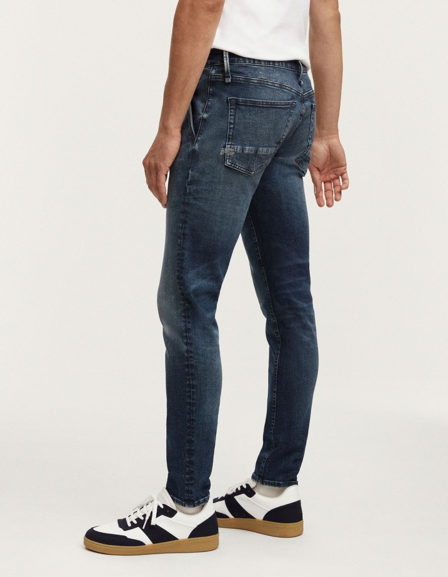 Heren Denham Jeans | York Free Move Taps Toelopende Pasvorm Donkerblauw