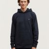 Heren Denham Zweet | Brooker Raglan Hoodie Katoenjersey - Normale Pasvorm Marine