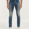 Heren Denham Jeans | York Free Move Indigo Toelopende Pasvorm Middenblauw