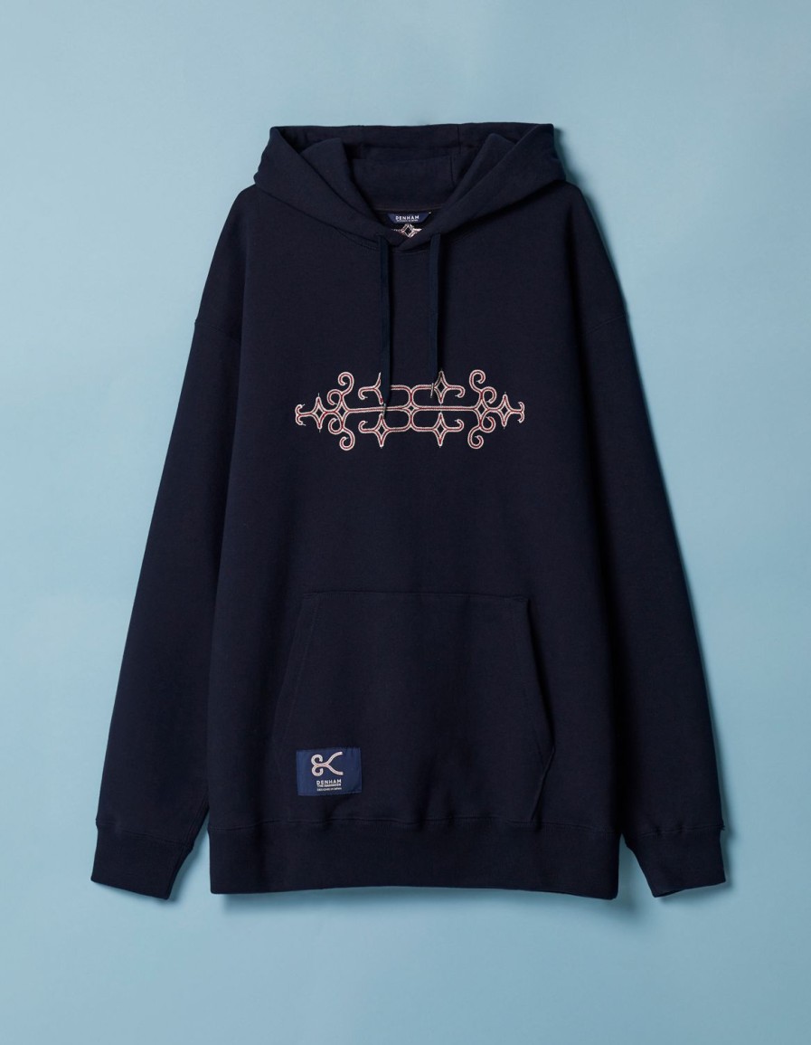 Heren Denham Zweet | Ainu Denham Hoody-Borduurwerk Marine