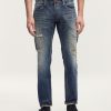 Heren Denham Jeans | Ridge Japanse Tenka Selvedge - Rechte Pasvorm Donkerblauw