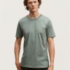 Heren Denham T-Shirts | Indigo Flower T-Shirt Modal Jersey - Slim Fit Lauwerkrans Groen