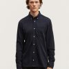 Heren Denham Overhemden | Bridge-Shirt Van Zwaar Katoenjersey - Slim Fit Marine