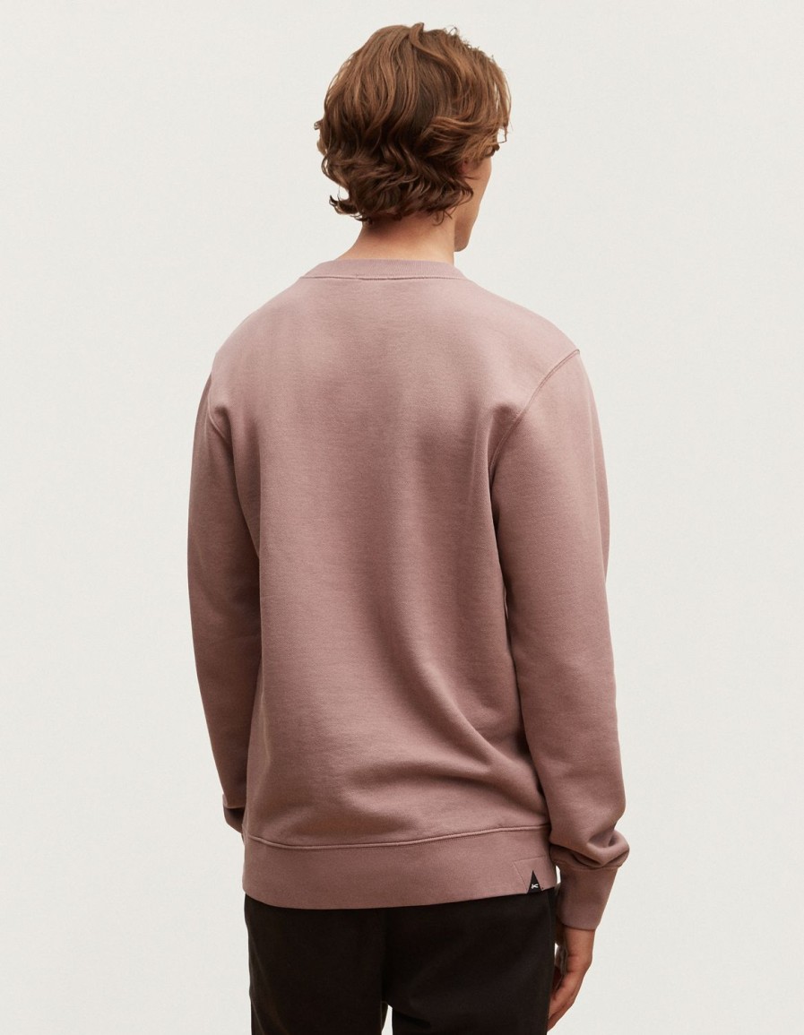 Heren Denham Zweet | Denham Slanke Trui Ongeborsteld Katoen - Slim Fit Fawn Roze