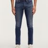 Heren Denham Jeans | Scheermes Authentiek Donker Versleten - Slim Fit Donkerblauw