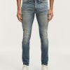 Heren Denham Mager | Bolt Authentiek Natuurlijk Versleten Blauw - Skinny Fit Middenblauw