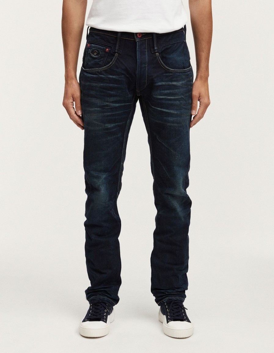 Heren Denham Jeans | Crossback Japanse Indigo Denim - Losse Pasvorm Donkerblauw