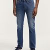 Heren Denham Jeans | Ridge Authentieke Medium Stone Wash - Rechte Pasvorm Middenblauw