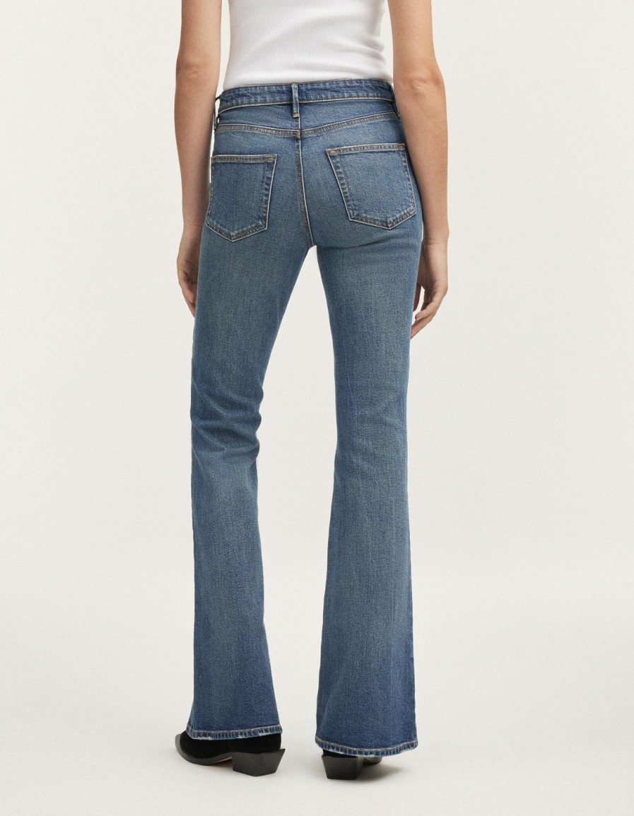 Vrouwen Denham Jeans | Ami Vintage Versleten - Flare-Pasvorm Middenblauw