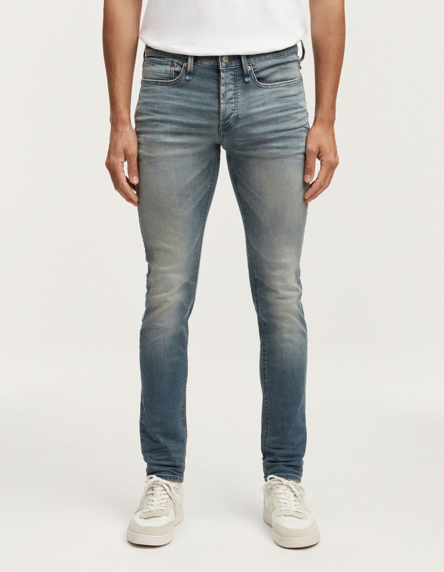 Heren Denham Jeans | Bolt Authentiek Natuurlijk Versleten Blauw - Skinny Fit Middenblauw