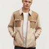 Heren Denham Jassen | Denali Mix Jack Katoenfleece - Normale Pasvorm Keperbeige