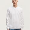 Heren Denham T-Shirts | Americana Mock Neck Ls T-Shirt - Normale Pasvorm Wit