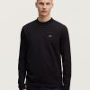 Heren Denham T-Shirts | Americana Mock Neck Ls T-Shirt - Normale Pasvorm Zwart