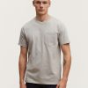 Heren Denham T-Shirts | Standaard Pocket Tee Van Biologisch Katoen - Normale Pasvorm Grijze Mergel