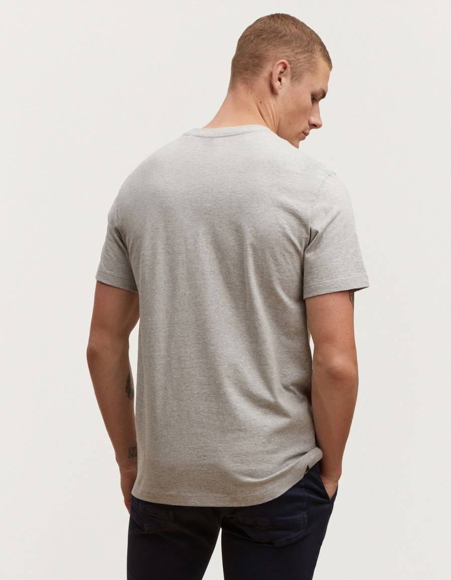 Heren Denham T-Shirts | Standaard Pocket Tee Van Biologisch Katoen - Normale Pasvorm Grijze Mergel