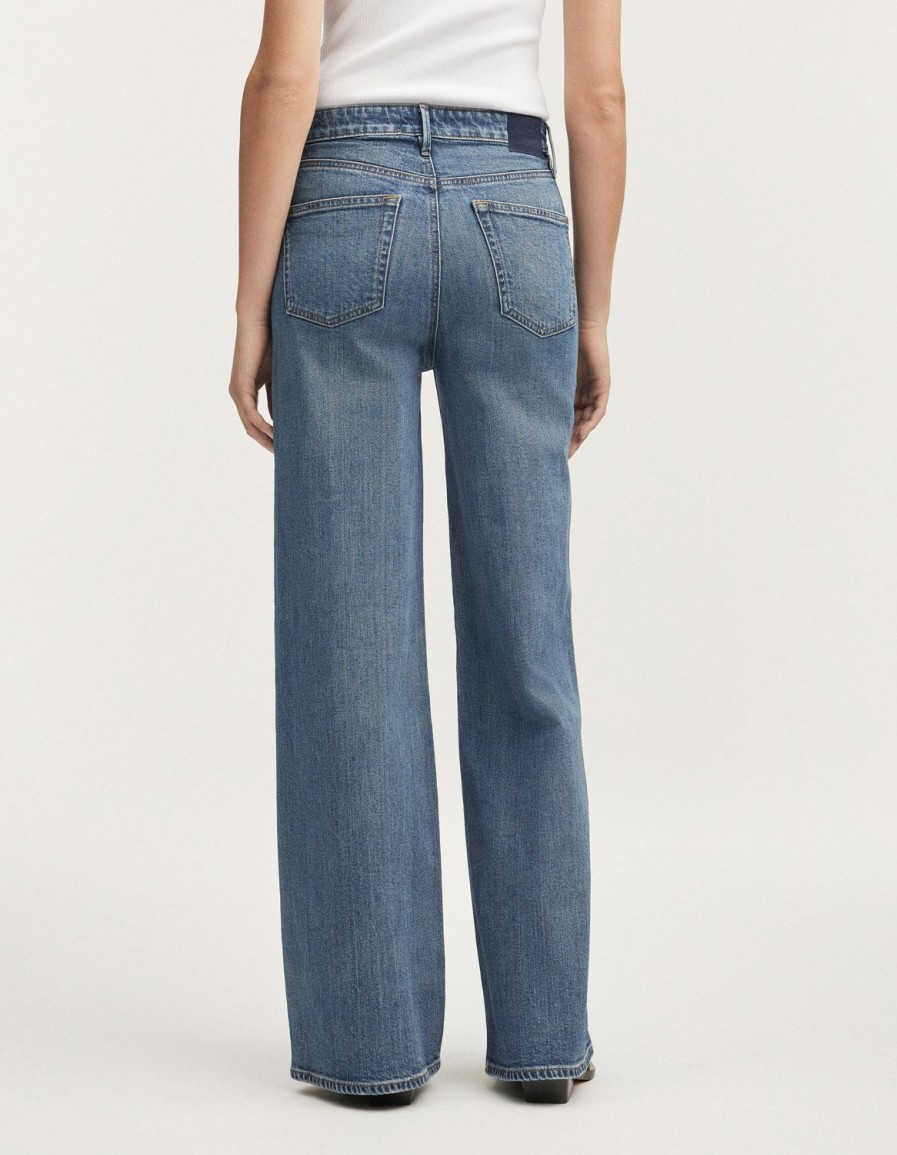 Vrouwen Denham Jeans | Miku Vintage Gedragen - Brede Pasvorm Middenblauw