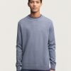 Heren Denham Breisels | Eaton Crew Sweater Zacht Compact Gebreid - Normale Pasvorm Vuursteenblauw