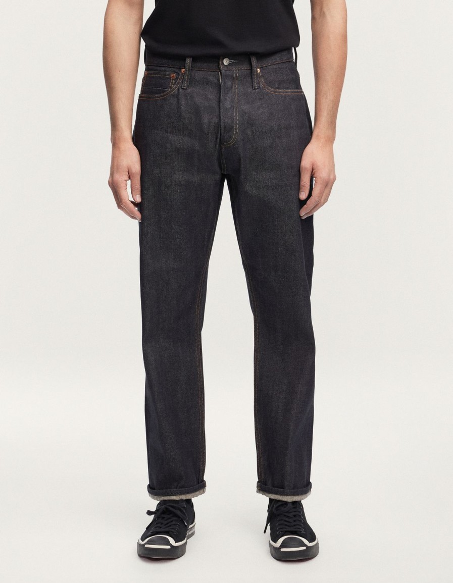 Heren Denham Jeans | Dolk Japanse Maagdelijke Selvedge - Relaxte Pasvorm Donkerblauw