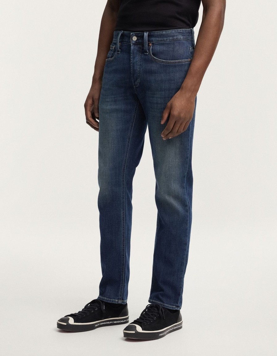 Heren Denham Jeans | Ridge Authentic Worn Dark - Rechte Pasvorm Donkerblauw