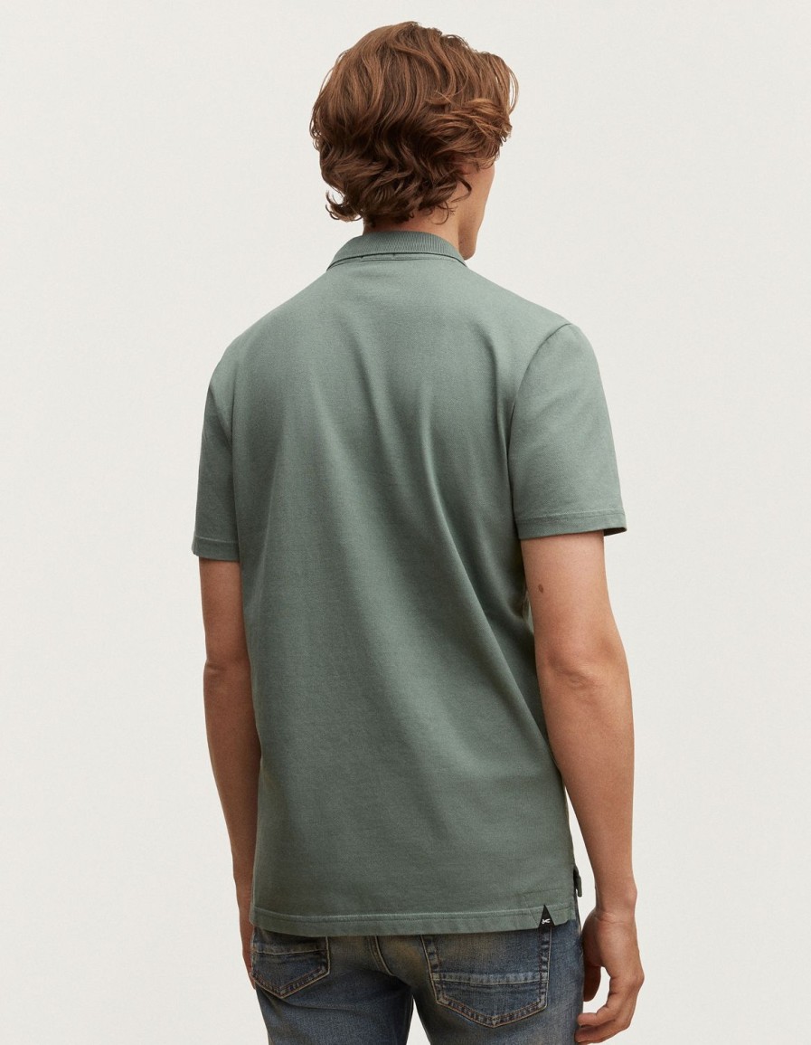 Heren Denham Polo'S | Lupo Polo Stretch Katoen Pique - Slim Fit Lauwerkrans Groen