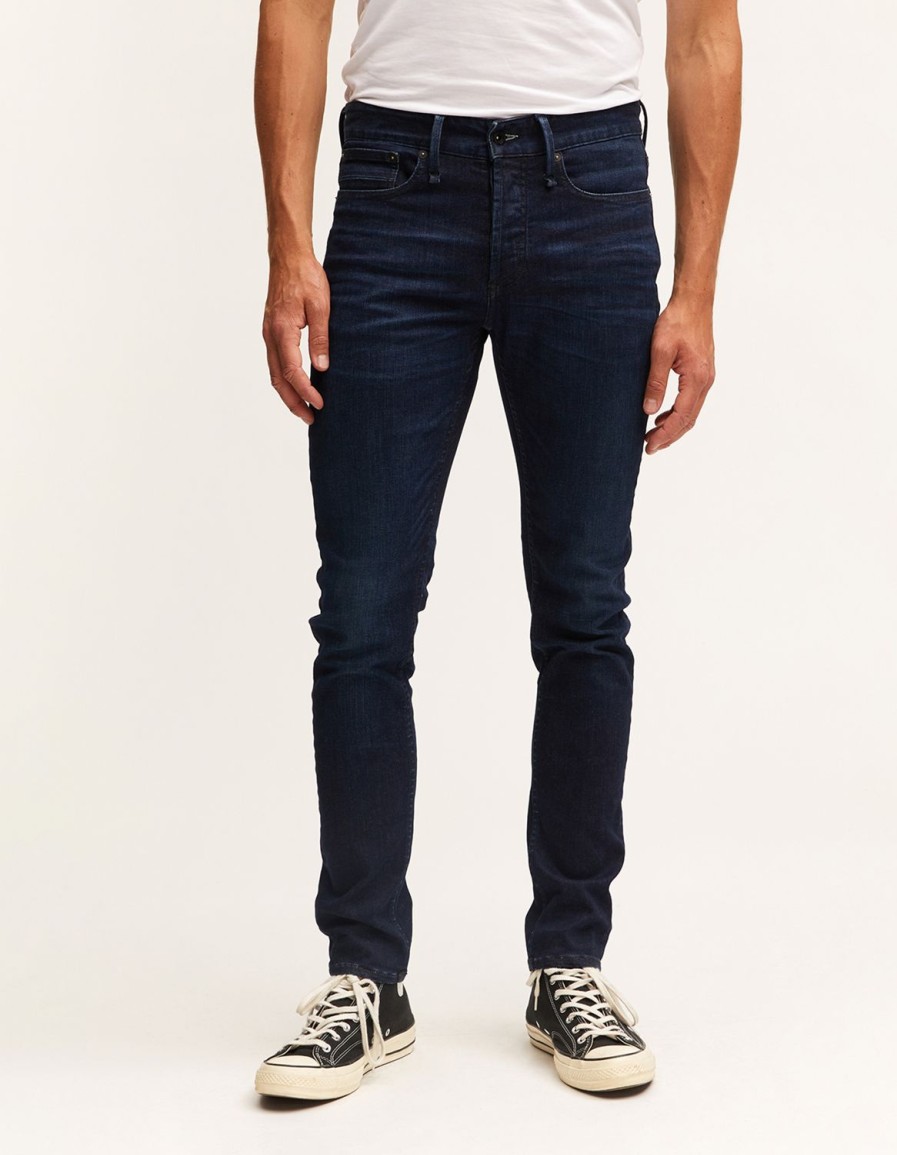 Heren Denham Mager | Bolt Gots One-Year Dark Indigo Denim - Skinny-Fit Blauw