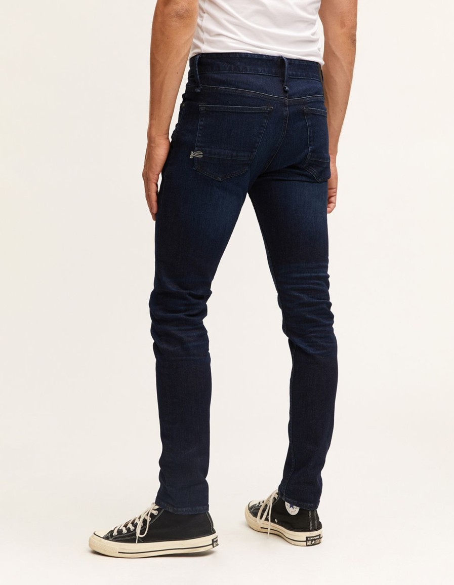 Heren Denham Mager | Bolt Gots One-Year Dark Indigo Denim - Skinny-Fit Blauw