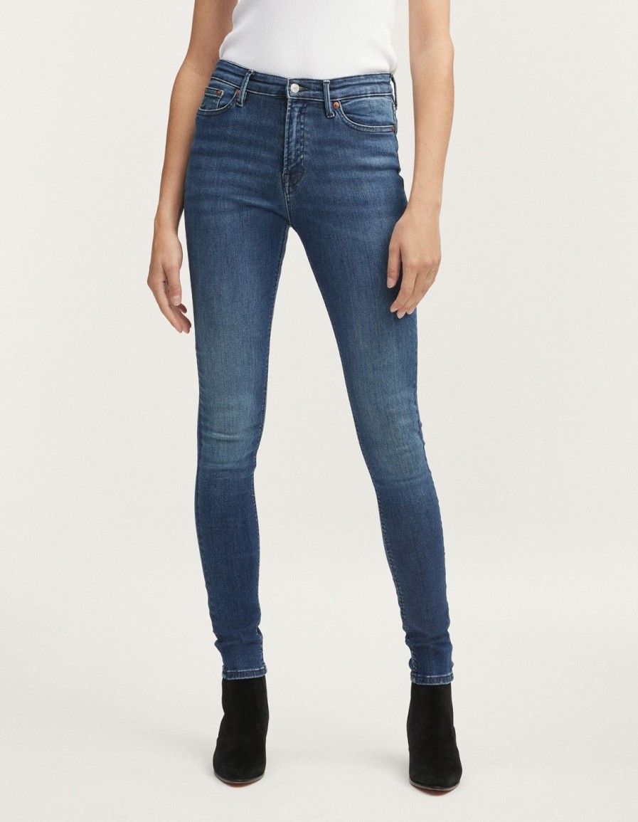 Vrouwen Denham Jeans | Azumi Donker Gedragen Blauw - Skinny Fit Donkerblauw