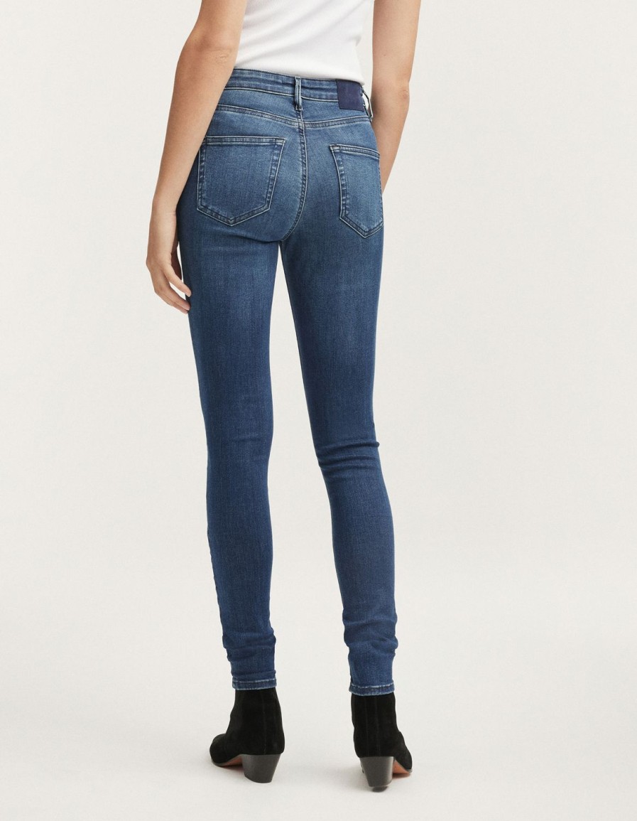 Vrouwen Denham Jeans | Azumi Donker Gedragen Blauw - Skinny Fit Donkerblauw