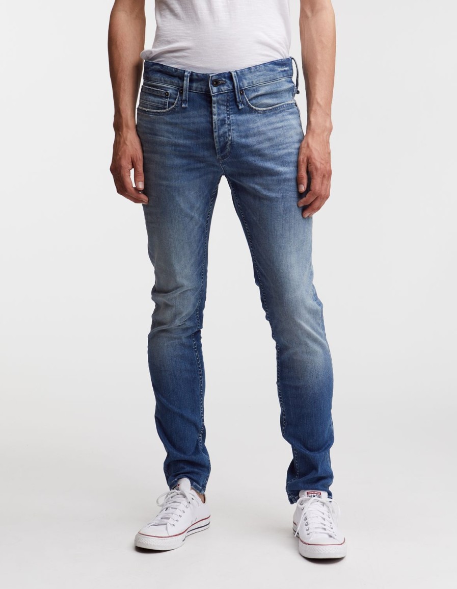 Heren Denham Mager | Bolt Gots Natuurlijk Licht Indigo Denim - Skinny Pasvorm Blauw