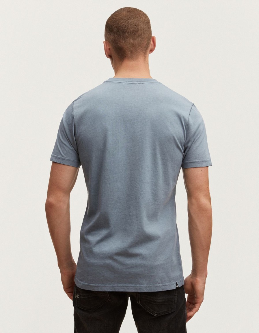 Heren Denham T-Shirts | Denham Slim Tee Modal Jersey - Slim-Fit Vuursteenblauw