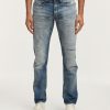 Heren Denham Jeans | Ridge Vintage Authentieke Versleten Reparatie - Rechte Pasvorm Middenblauw