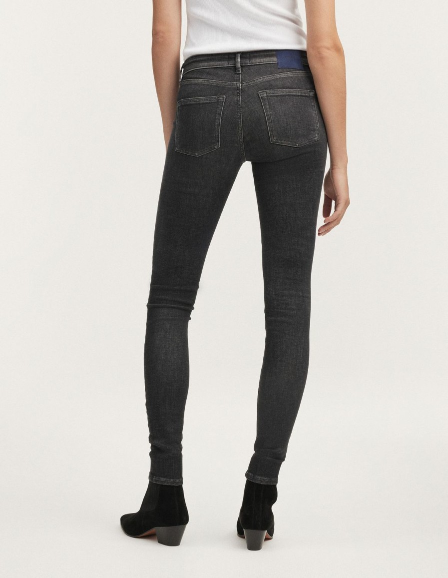 Vrouwen Denham Jeans | Kyo Gewassen Versleten Skinny Fit Zwart