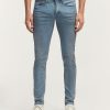 Heren Denham Mager | Bolt Blauwgrijze Overdye - Skinny Fit Middenblauw