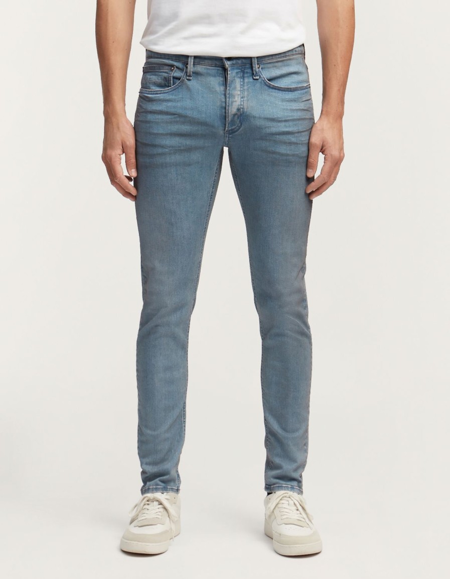 Heren Denham Mager | Bolt Blauwgrijze Overdye - Skinny Fit Middenblauw