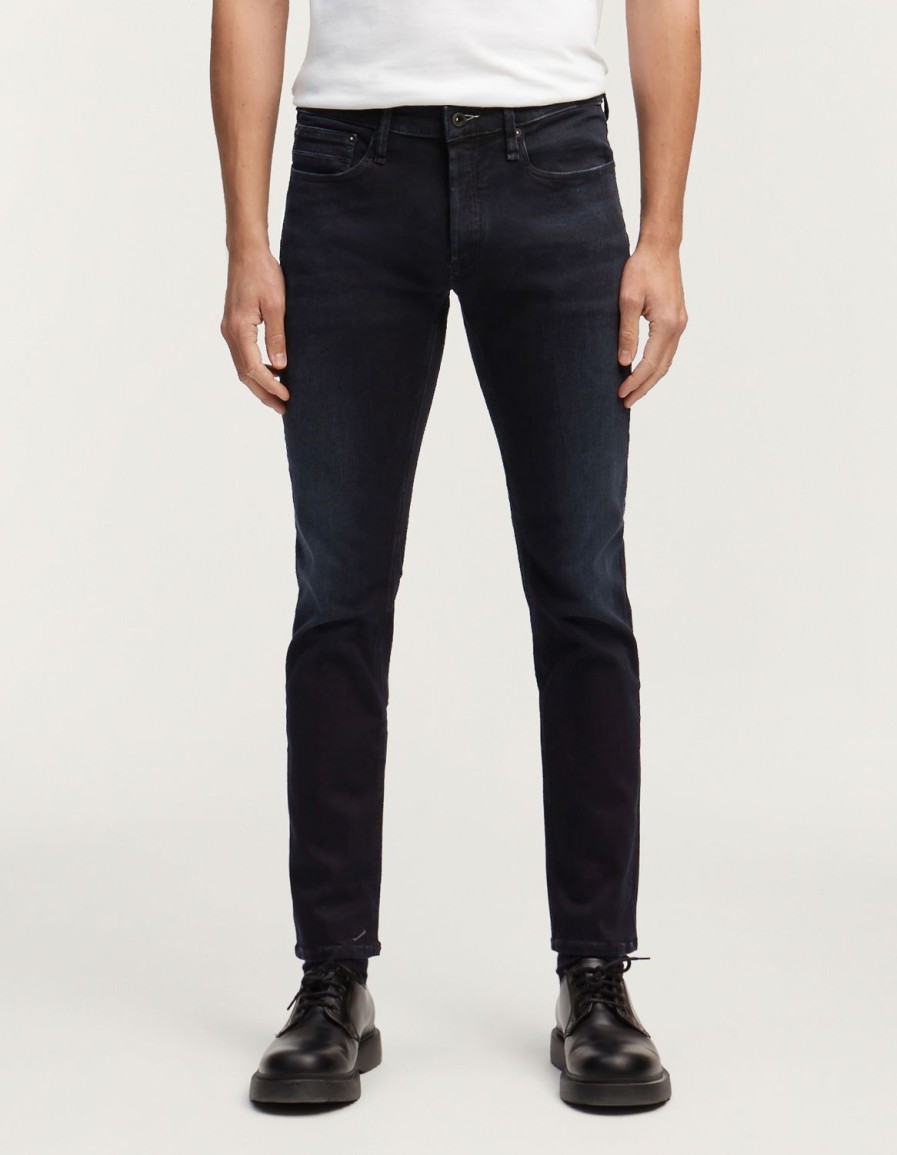 Heren Denham Jeans | Razor Zwart - Slim-Fit Donkerblauw