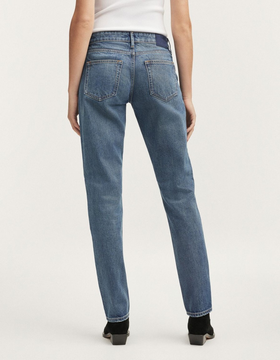 Vrouwen Denham Jeans | Yuri Vintage Taps Toelopende Pasvorm Middenblauw