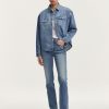 Vrouwen Denham Overhemden | Hanako Denim Overhemd Lichte Wassing - Oversized Pasvorm Middenblauw