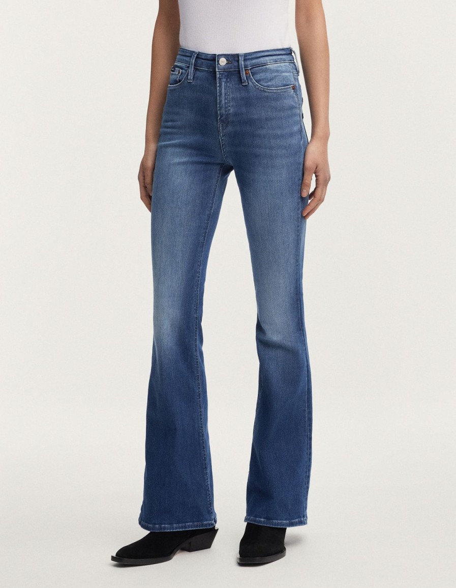 Vrouwen Denham Jeans | Ami Free Move Flare-Pasvorm Middenblauw