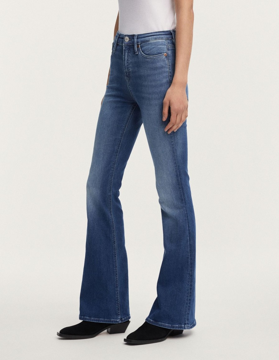 Vrouwen Denham Jeans | Ami Free Move Flare-Pasvorm Middenblauw