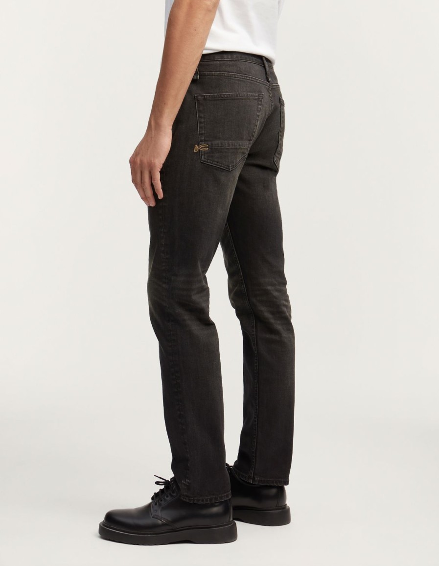 Heren Denham Jeans | Ridge Authentieke Nieuwe Groene Rechte Pasvorm Zwart