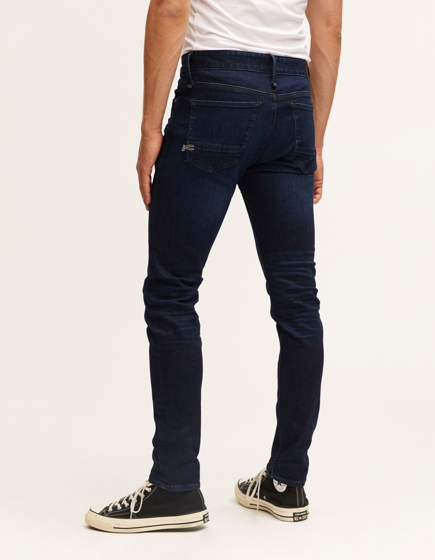 Heren Denham Jeans | Bolt Gots One-Year Dark Indigo Denim - Skinny-Fit Blauw