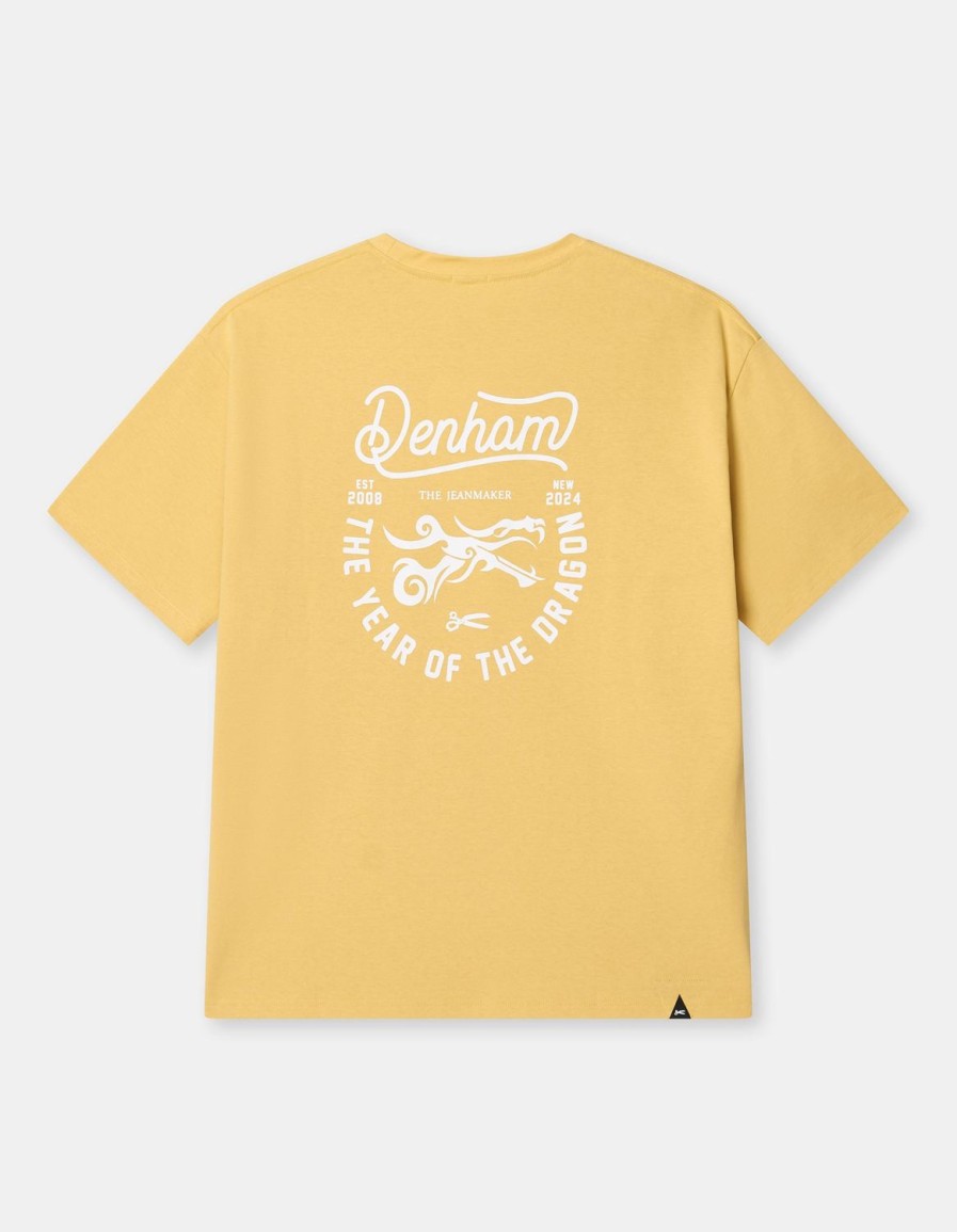 Heren Denham T-Shirts | Jaar Van De Draak Tee Katoen Geel