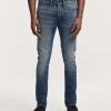 Heren Denham Jeans | Bolt Free Move Natuurlijke Versleten Skinny Fit Donkerblauw