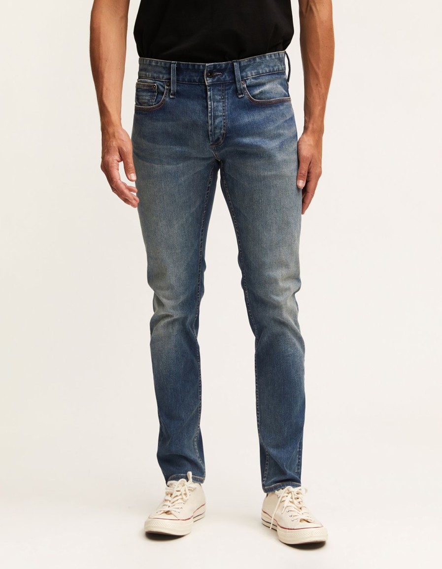 Heren Denham Jeans | Bolt Indigo-Denim Van Een Jaar - Skinny Pasvorm Blauw